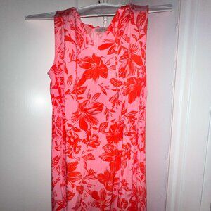 Red and Pink Floral Dress